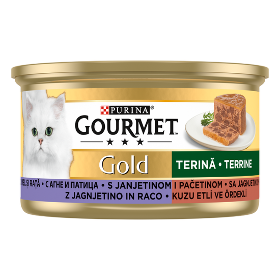 Влажный корм для кошек Gourmet Gold, паштет с ягненком и уткой, 85 г