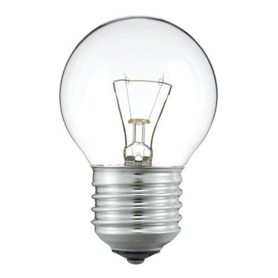 Лампа накаливания PHILIPS P45/STAND/E27/40W/230V/CL, прозрачная, шар