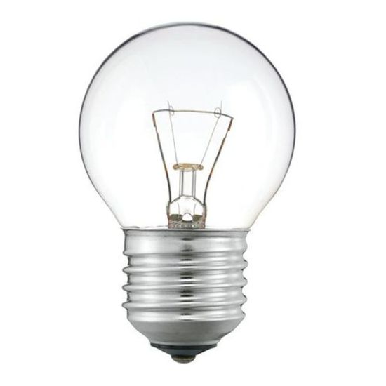 Лампа накаливания PHILIPS P45/STAND/E27/60W/230V/CL, прозрачная, шар