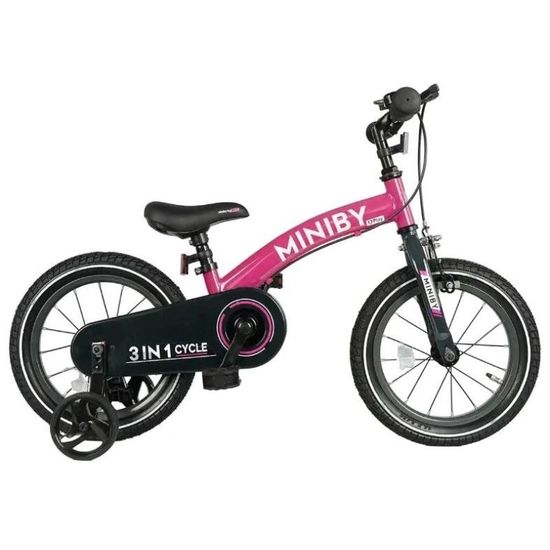 Bicicleta pentru copii QPLAY Miniby 3 in1 14 Rose, 2 image