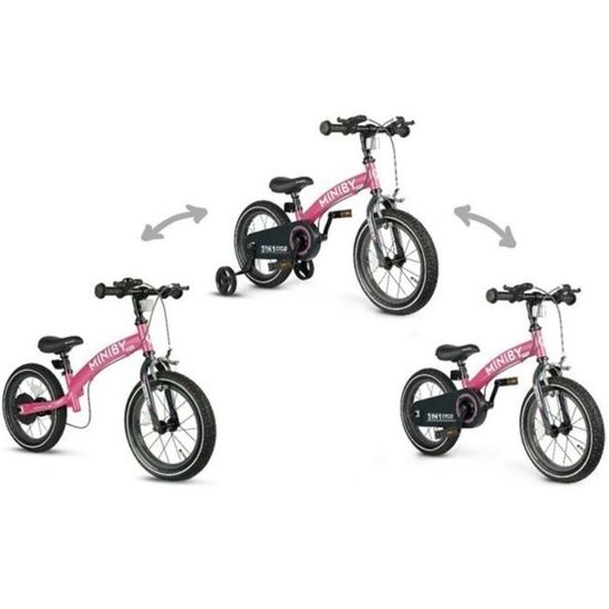 Bicicleta pentru copii QPLAY Miniby 3 in1 14 Rose, 3 image