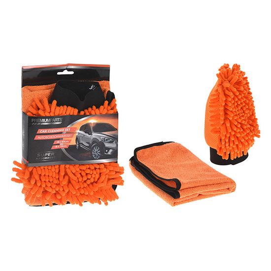 Set pentru spalarea auto: manusa, laveta microfibra, 60 X 48 cm