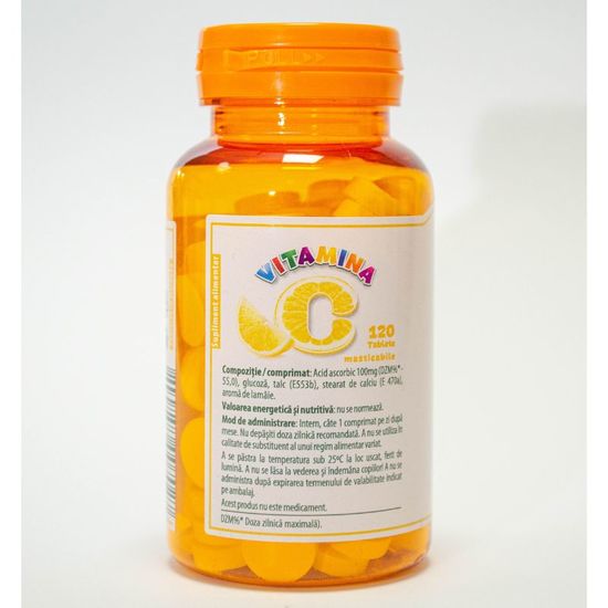 Vitamina C 100 mg cu Glucoza si Aroma de Lamaie, №120, 2 image