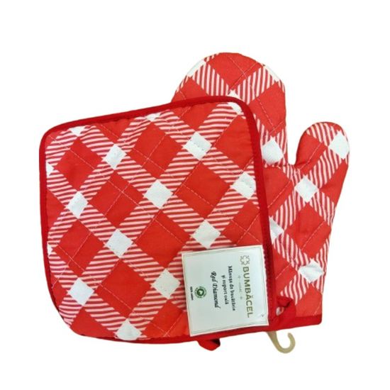 Перчатка и прихватка BUMBACEL Red Diamond, 26x18/20x20 см