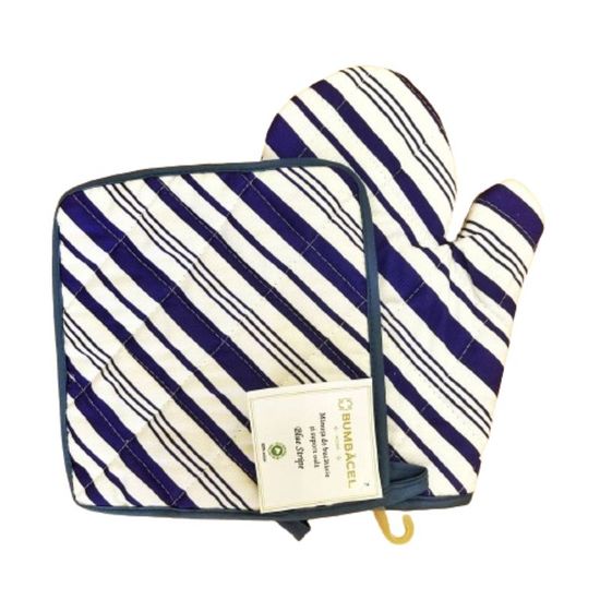 Перчатка и прихватка BUMBACEL Blue Stripe, 26x18/20x20 см