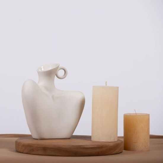 Vaza "Umeri alba" 21 cm, ceramica, 4 image