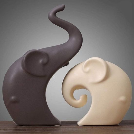 Figurina "Elefanti" 29 cm, caramica, 2 buc., 2 image