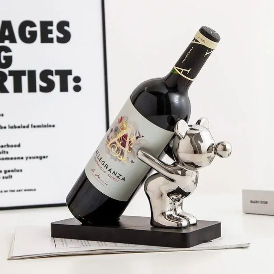 Figurina-suport pentru vin "Urs" 22 cm, ceramica, 2 image