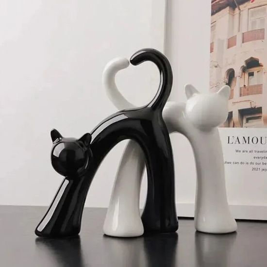 Figurina "Pisici" 48 cm, ceramica, 2 buc., 2 image