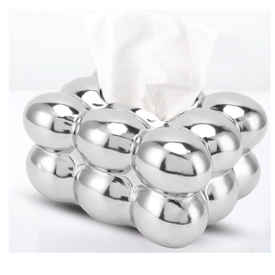 Cutie de servetele "Argintiu" 21 cm, ceramica, 2 image