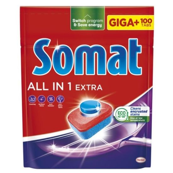 Tablete pentru masini de spalat vase SOMAT All in One Extra, 100 tabs