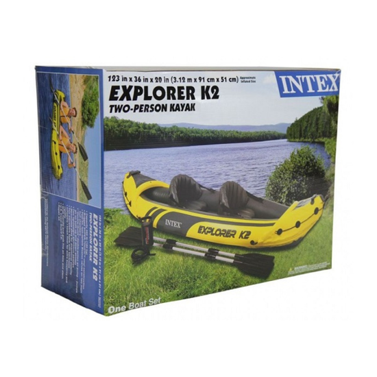 Надувной каяк INTEX Explorer K2, с веслами и насосом, 312 x 91 x 51 см, до 180 кг, изображение 7