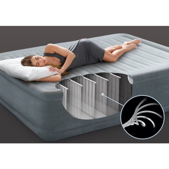 Надувная кровать INTEX Velur Comfort-Plush, встроенный электронасос 220В, 152 х 203 х 46 см, до 272 кг, изображение 3