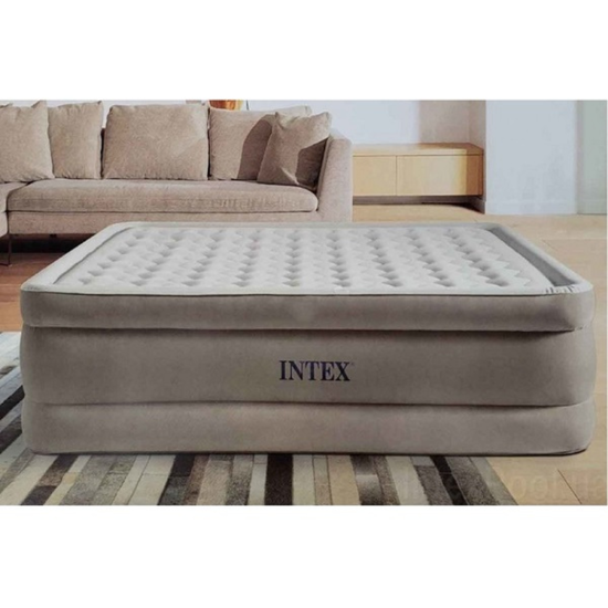 Надувная кровать INTEX Velur Ultra Plush, встроенный электронасос 220В, 152 х 203 х 46 см, до 272 кг, изображение 6
