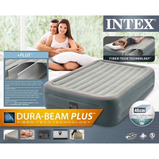 Надувная кровать INTEX Velur Essentia, встроенный насос 220В, 152 x 203 x 46 см, до 272 кг, изображение 3