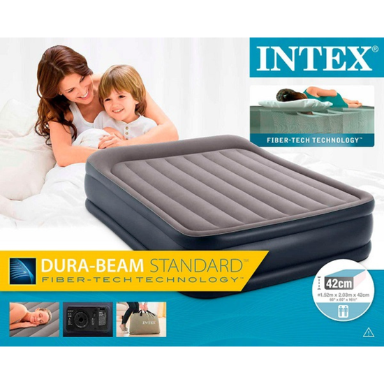 Надувная кровать INTEX Velur Deluxe, с подголовником и встроенный электронасос 220В, 152 х 203 х 42 см, до 272 кг, изображение 5