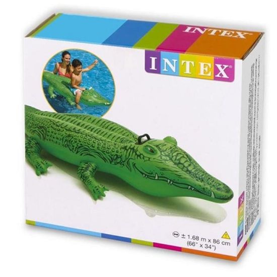 Pluta-saltea gonflabila INTEX  Crocodil cu maner, pana la 40 kg, 3+, 168 х 86 cm, 3 image