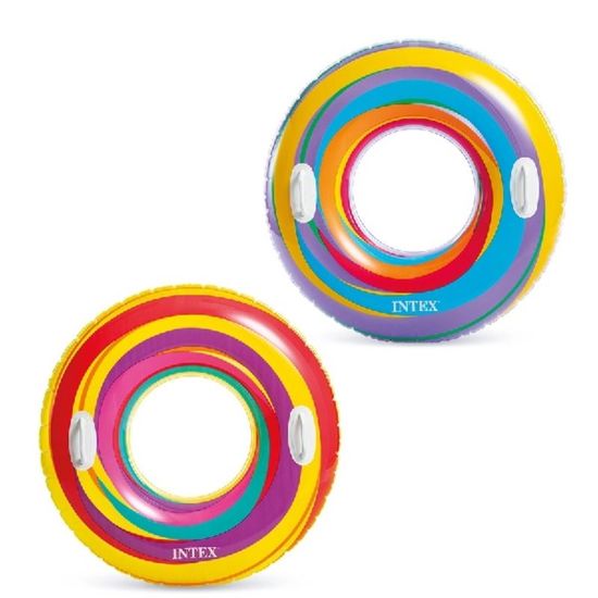 Надувной круг INTEX Вихрь, Д 91см, с ручками, до 60кг, 9+, 2 цвета, изображение 2