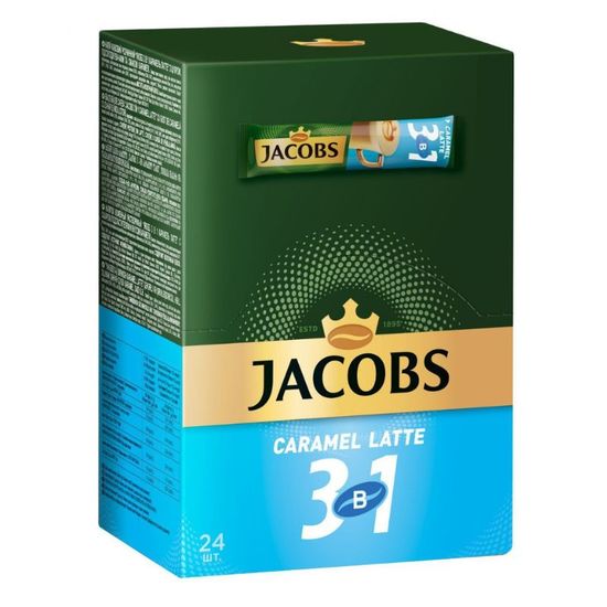 Кофе JACOBS Caramel Latte 3 в 1, растворимый, 12 г