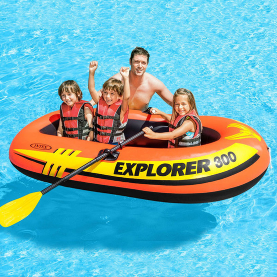 Barca gonflabila INTEX Explorer 300, cu vasle si pompa, 211 x 117 x 41 cm, pana la 186 kg, 6+, 3 image