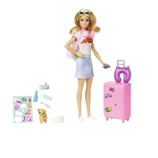Игровой набор Barbie MATTEL Малибу, с аксессуарами и дорожным набором, изображение 3