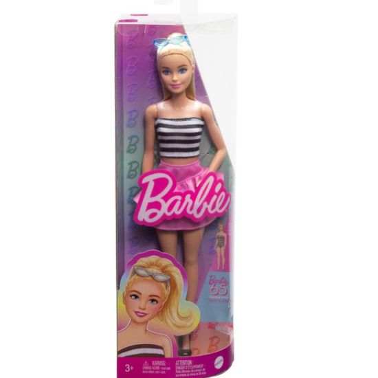 Кукла Barbie MATTEL Модница в полосатом топе и розовой юбке, изображение 3
