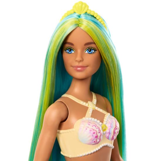 Papusa Barbie MATTEL Dreamtopia Sirena, cu par verde, 5 image