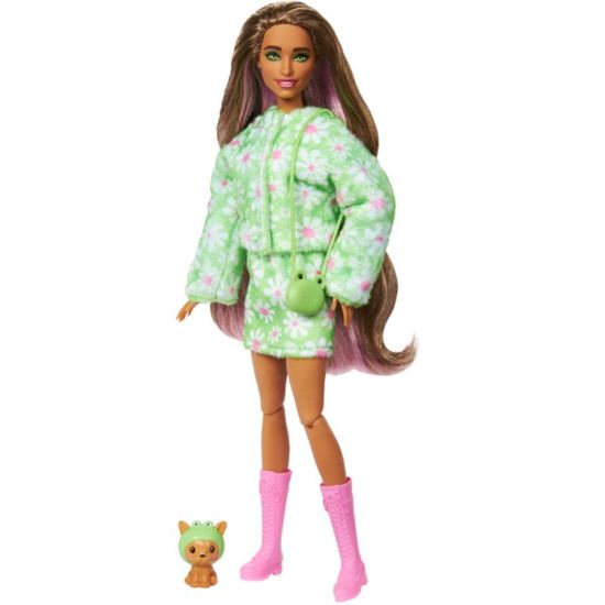 Papusa Barbie MATTEL Cutie Reveal, Сatelus In costum de broasca de plus, 2 image