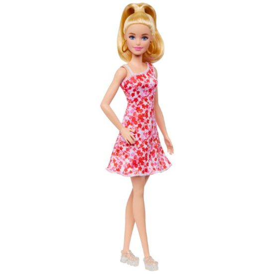 Papusa Barbie MATTEL Fashionista in rochie cu model floral, 2 image