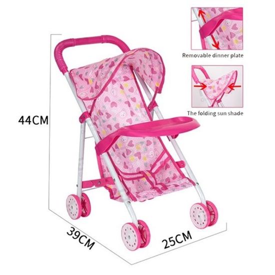 Прогулочная коляска для кукол ESSA, розовый, изображение 4