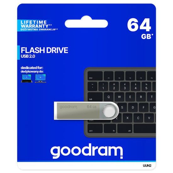 Накопитель GOODRAM USB 2.0, UUN2, Metal casing, 64 GB, изображение 3