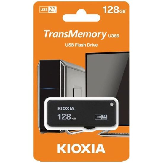 Накопитель KIOXIA USB 3.2, Toshiba TransMemory U365, Black, 128 GB, изображение 3