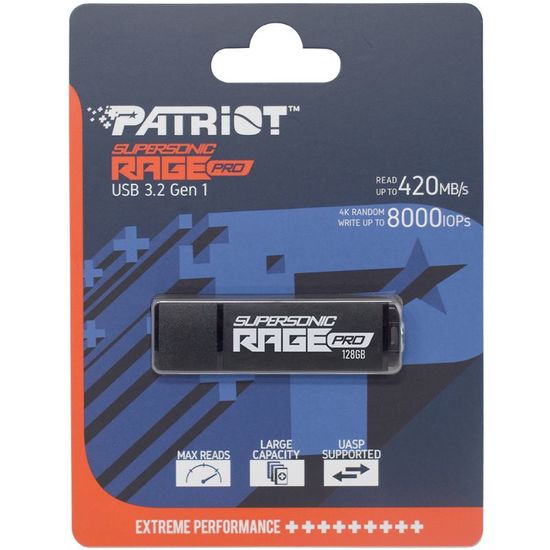 Накопитель PATRIOT USB 3.2, Supersonic Rage Pro, Black, 128 GB, изображение 5