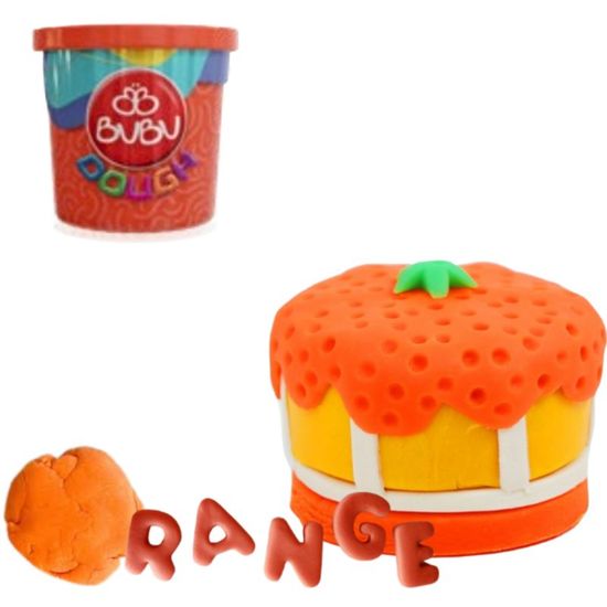 Plastilina de modelat BUBU PLAY DOUGH in borcanel, orange, 1 buc x 125 g