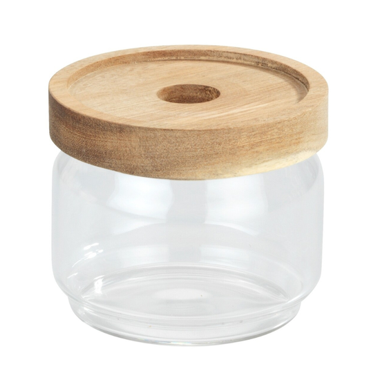 Borcan de depozitoare cu capac, din sticla, 300 ml, UJMFG-021