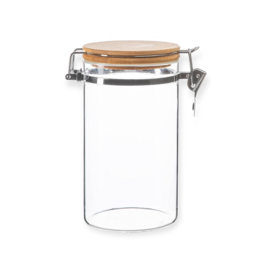 Borcan de depozitoare cu capac, din sticla, 1.3 l, UJMFG-141