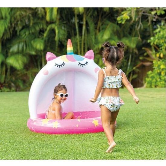 INTEX Piscina gonflabila pentru copii cu baldachin „Unicorn” 102х102 cm, 45 L,  1-3 ani, 4 image