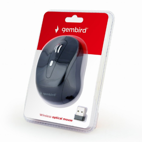 Mouse GEMBIRD, MUSW-6B-01, Wireless Optical Mouse, Black, 2 image