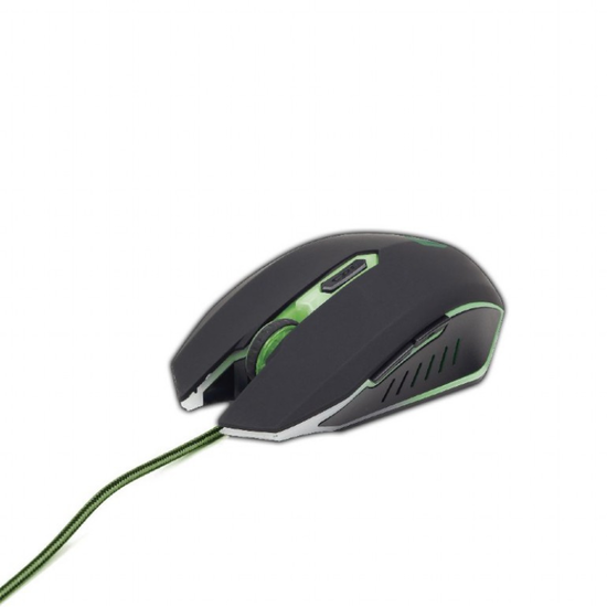 Mouse pentru gaming GEMBIRD, MUSG-001-G, Gaming Optical Mouse, Black-Green, 2 image