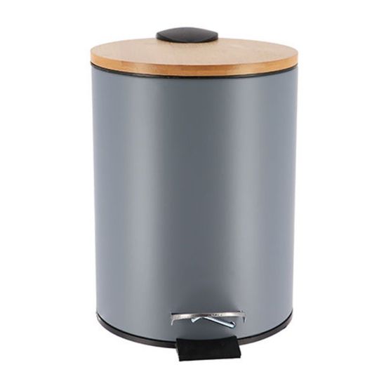 Cos pentru gunoi cu pedala TENDANCE, metal, bambus, 2.5 l