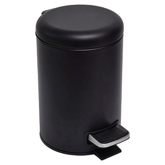 Cos pentru gunoi cu pedala TENDANCE, negru, inchidere moale, 3 l