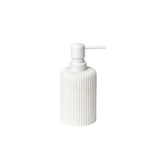 Dozator pentru sapun Tendance Vertical Stripes, alb, din polirezina, 230 ml