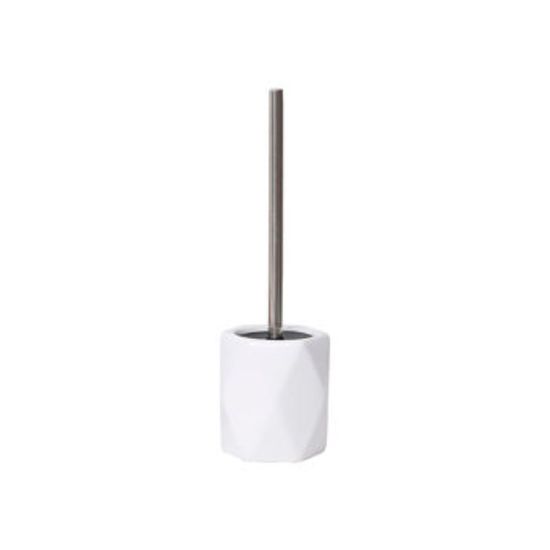 Perie WC Tendance Romb, cu suport, alba, gresie portelanata