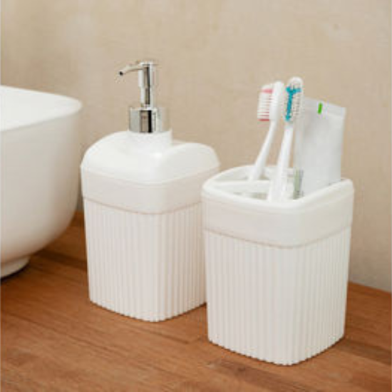 Dozator pentru sapun Econova Velvet, 650 ml, 18.7 cm, alb, 2 image