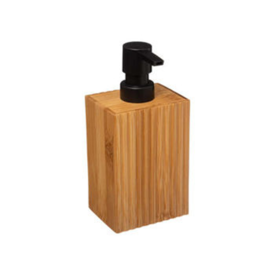 Dozator pentru sapun Five, din bambus, 8.6x6.5x17.5 cm