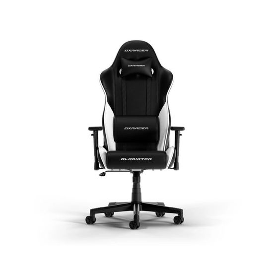 Игровое кресло DXRACER Gaming/Office Chair GLADIATOR-23-L-NW-X1, Black/White, 150кг / 180-200см