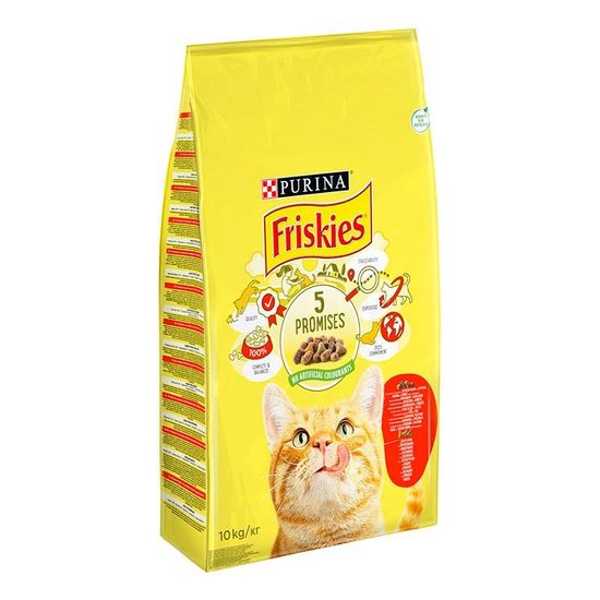 Корм сухой для кошек FRISKIES Говядина, Курица, Овощи, 10кг
