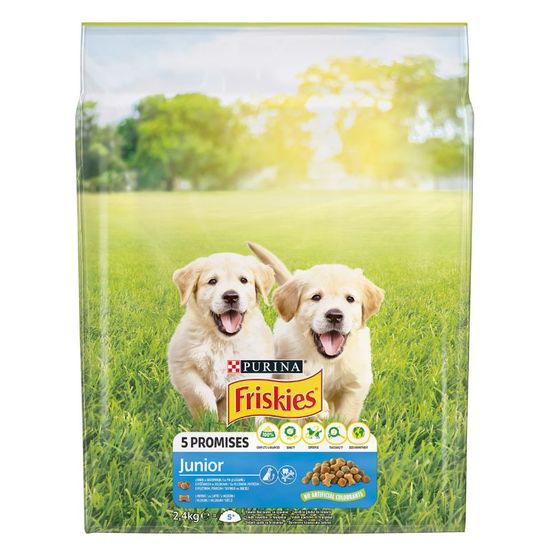 Hrana uscata pentru catelus FRISKIES JNR Dog (pui,lapte,legume), 2.4 kg