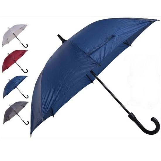 Umbrela pentru barbati, monocolora, maner-carlig, D 114 cm
