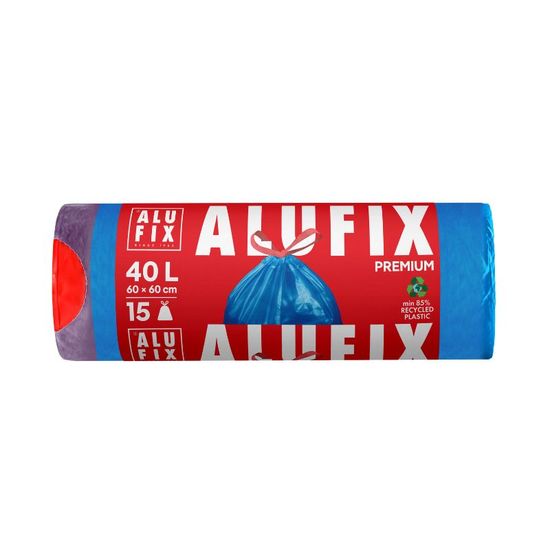 Мешки для мусора ALUFIX, с затяжками, blue, 40л, 15шт